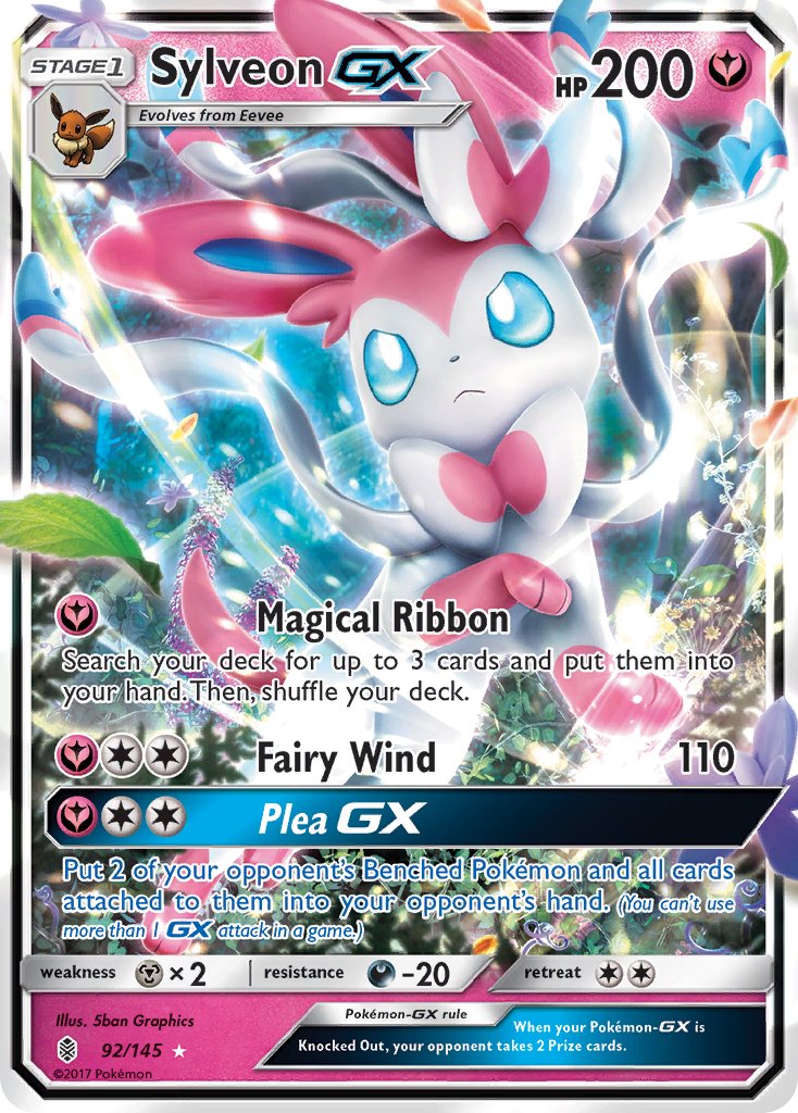 Sylveon GX - 092/145 (SM:GRI) Ultra Rare - Near Mint Holofoil