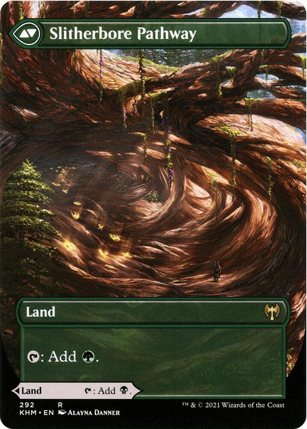 Darkbore Pathway // Slitherbore Pathway [Alternate-Art Borderless #292] (KHM-R-FOIL)