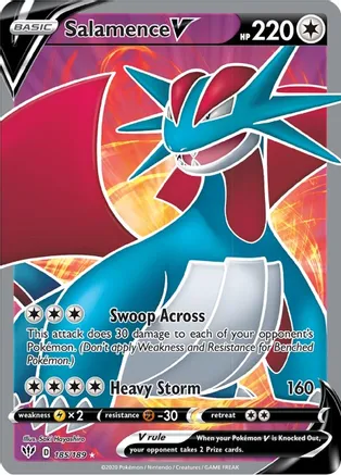 Salamence V (Full Art) - 185/189 (SWSH03) Ultra Rare - Near Mint Holofoil
