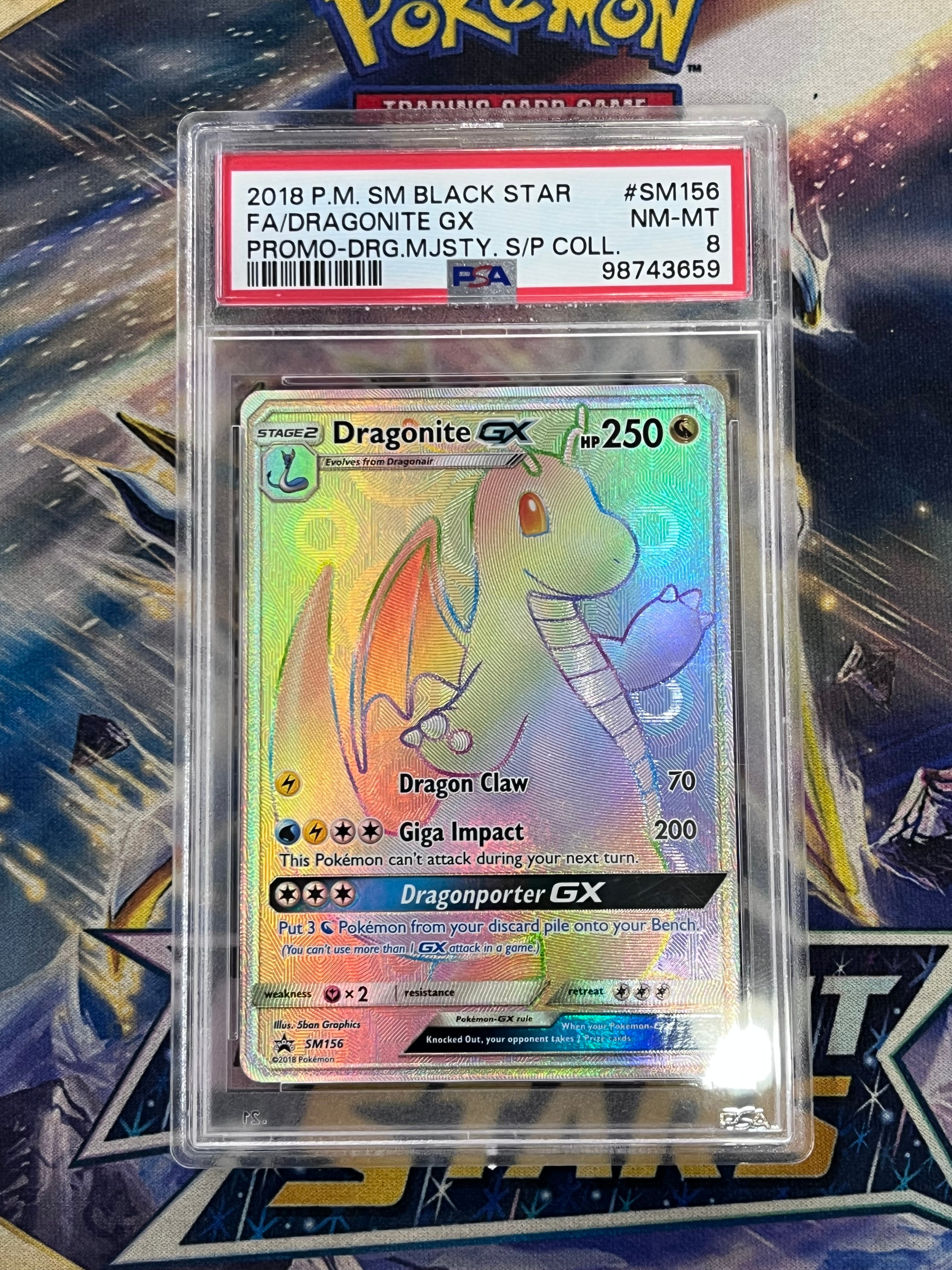 Dragonite GX - SM156 (SM:PR) Promo - Near Mint Holofoil (Graded - PSA 8)