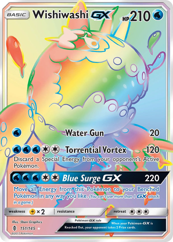 Wishiwashi GX (Secret) - 151/145 (SM:GRI) Secret Rare - Near Mint Holofoil