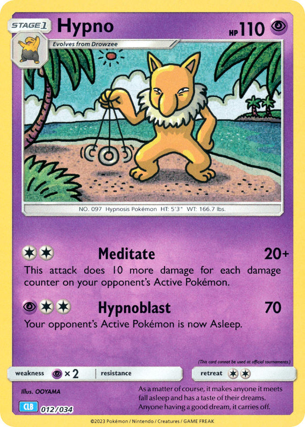 Hypno - 012/034 (TCG:CLB) Classic Collection - Near Mint Holofoil