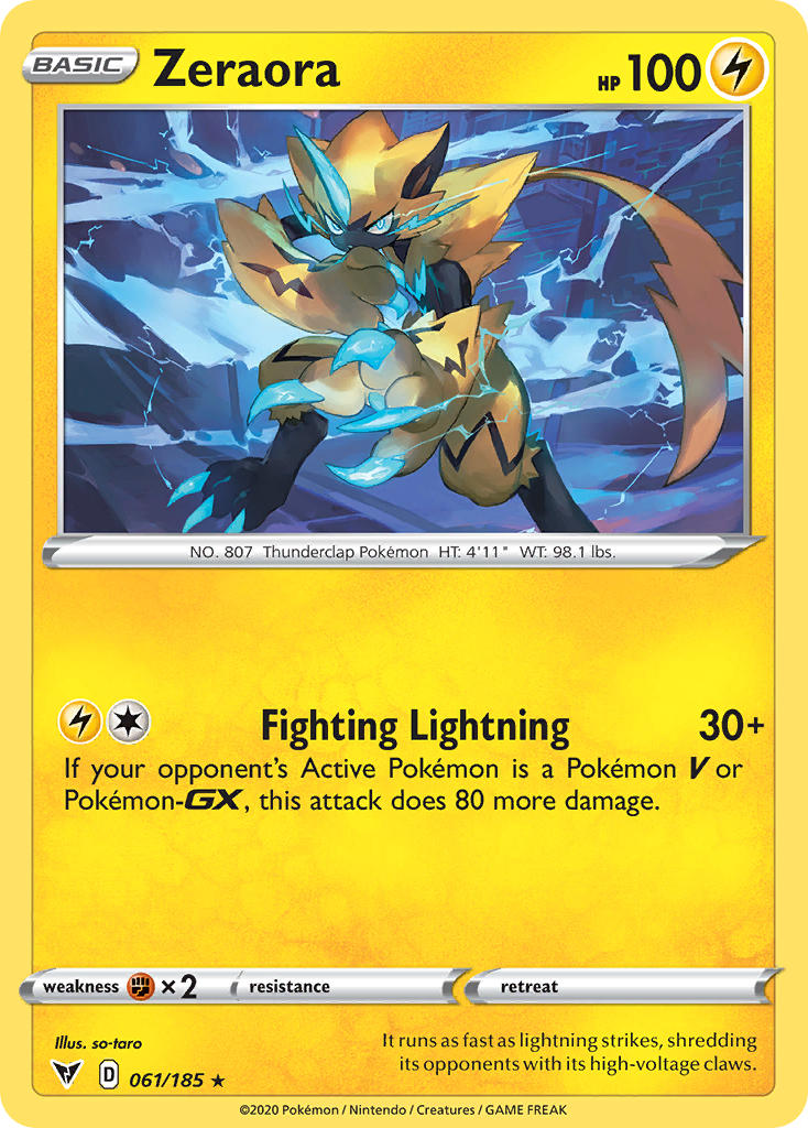 Zeraora - 061/185 (SWSH04) Holo Rare - Near Mint Holofoil