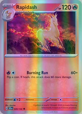 Rapidash - 020/142 (SCR) Uncommon - Near Mint Reverse Holo