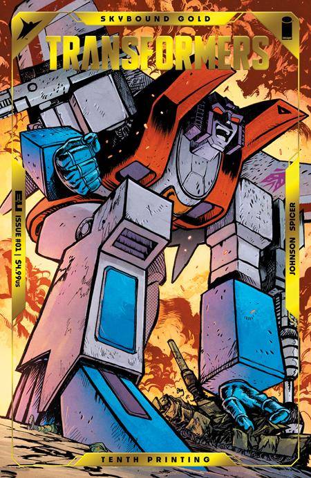 TRANSFORMERS #1 Tenth Printing Cvr B Daniel Warren Johnson & Mike Spicer Starscream Gold Foil Emboss Var