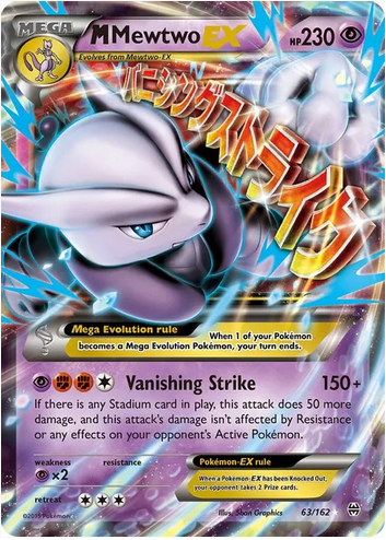 M Mewtwo EX (63/162) Moderate Play