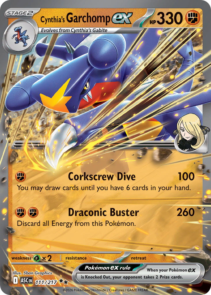 Cynthia's Garchomp ex - 111/217 (ASC) Double Rare