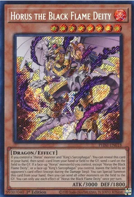 Horus the Black Flame Deity (PHNI-EN018) Secret Rare - Near Mint 1st Edition