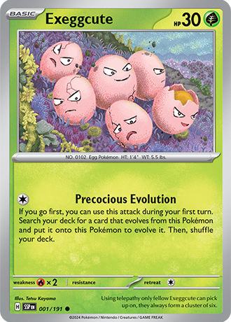 Exeggcute - 001/191 (SSP) Common - Near Mint