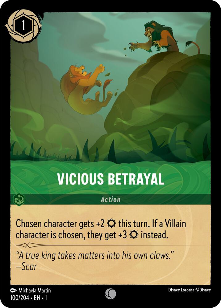 Vicious Betrayal (The First Chapter 100/204) Common - Near Mint Cold Foil