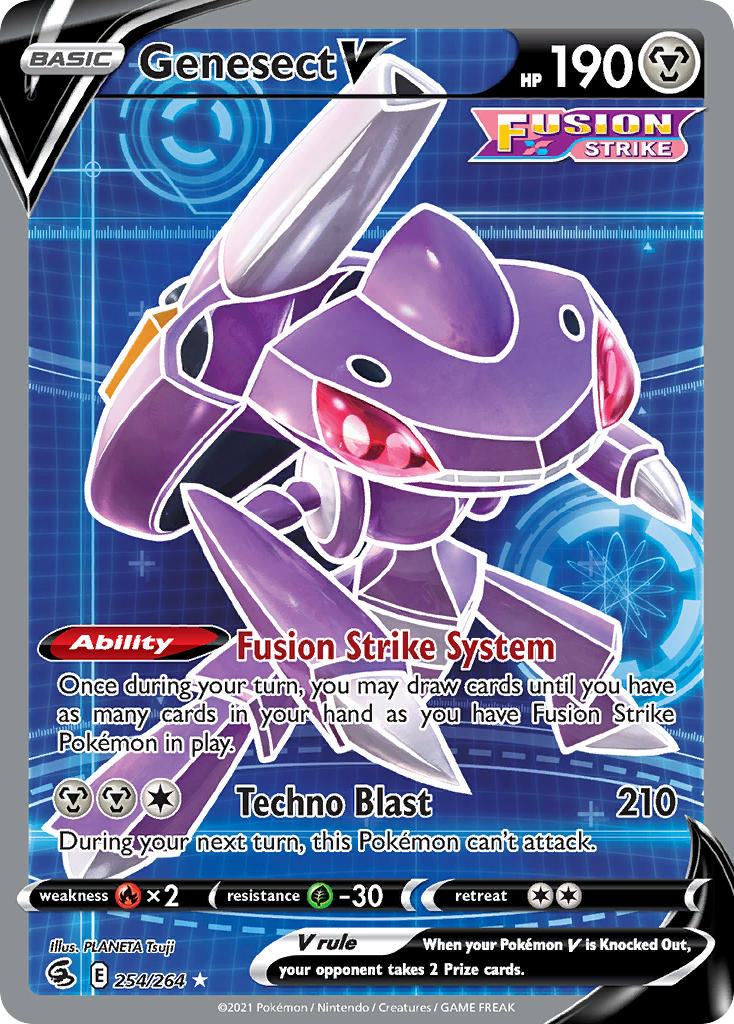 Genesect V (Full Art) - 254/264 (SWSH08) Ultra Rare - Near Mint Holofoil