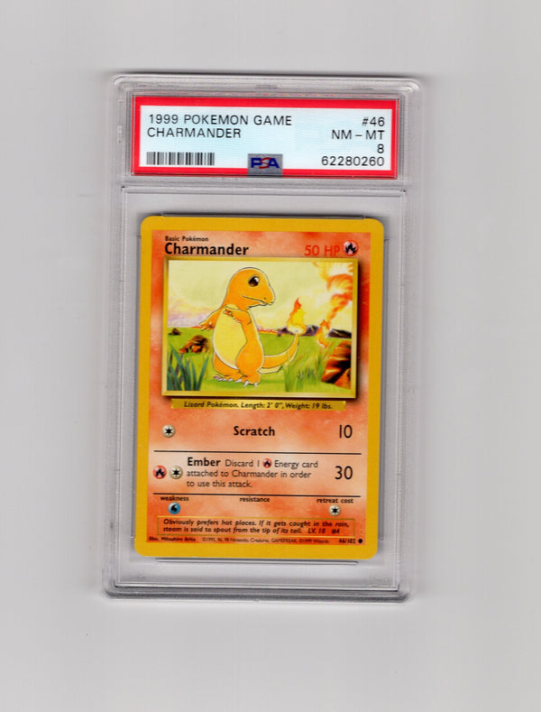 Charmander - 046/102 (BS) Common - Unlimited Near Mint (Graded - PSA 8)