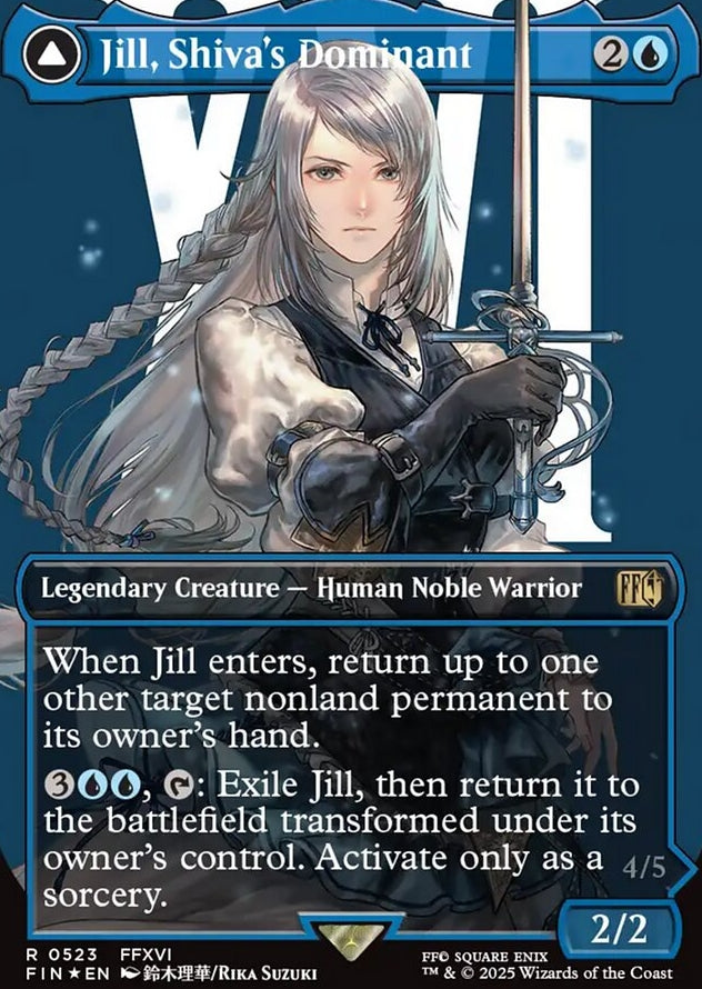 Jill, Shiva's Dominant // Shiva, Warden of Ice [ #0523 Surge Foil Borderless Alternate Art ] (FIN-R)