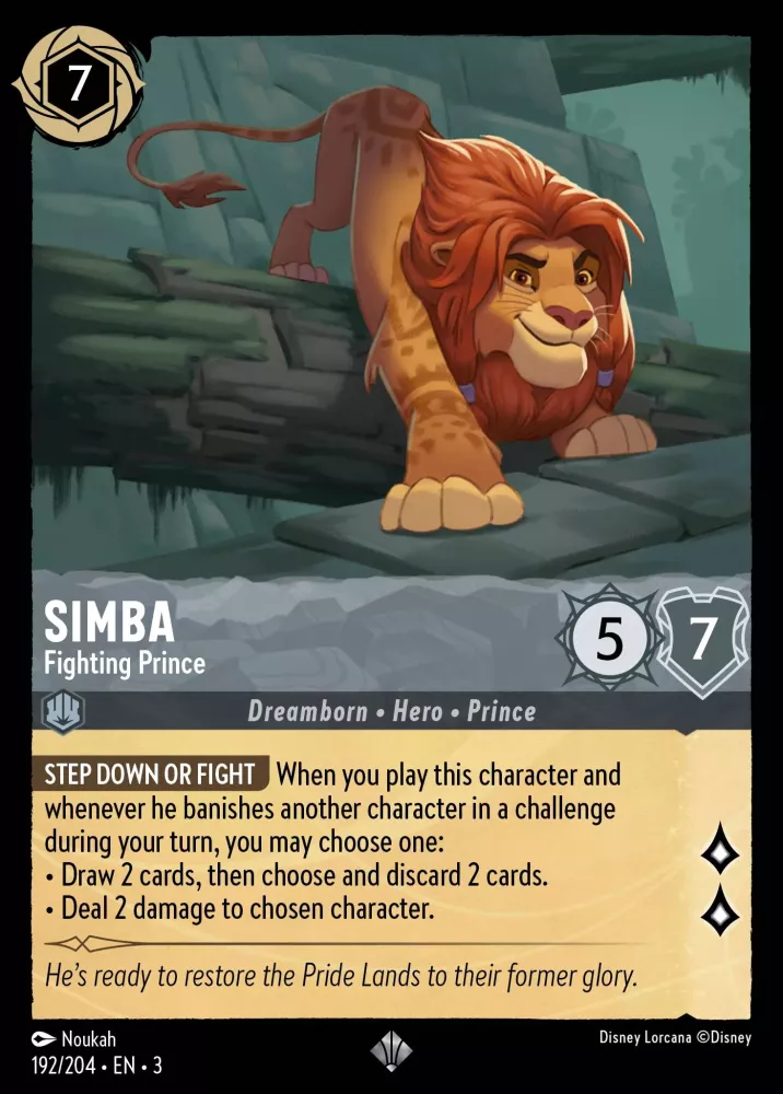 Simba - Fighting Prince (Into the Inklands 192/204) Super Rare - Near Mint