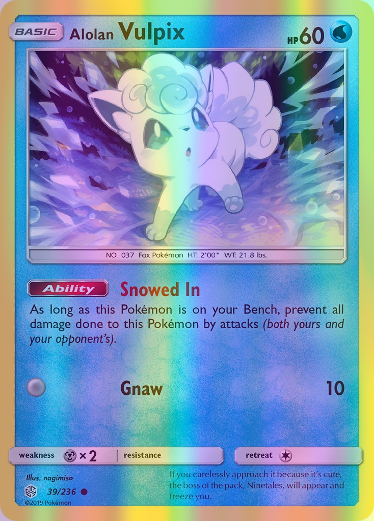 Alolan Vulpix - 039/236 (CEC) Common - Near Mint Reverse Holofoil