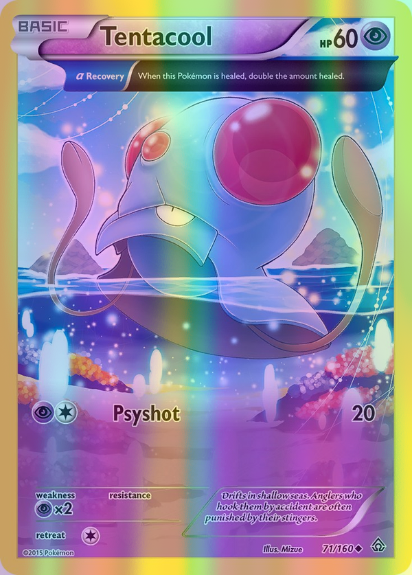 Tentacool (Alpha) - 071/160 (PRC) Uncommon - Near Mint Reverse Holofoil