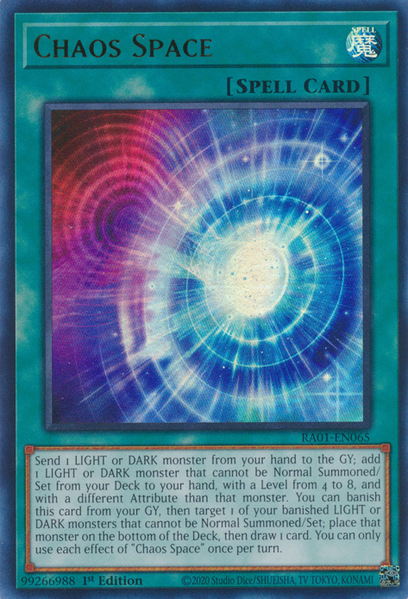 Chaos Space (RA01-EN065) Prismatic Ultimate Rare - Near Mint 1st Edition