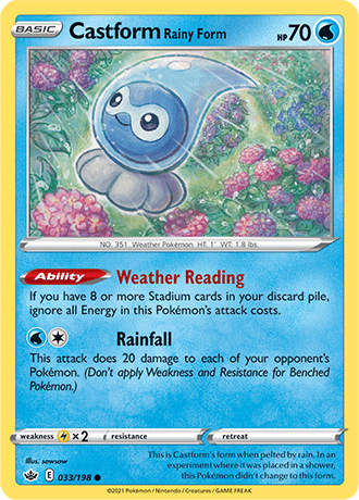 Castform Rainy Form - 033/198 (SWSH06) Common - Near Mint