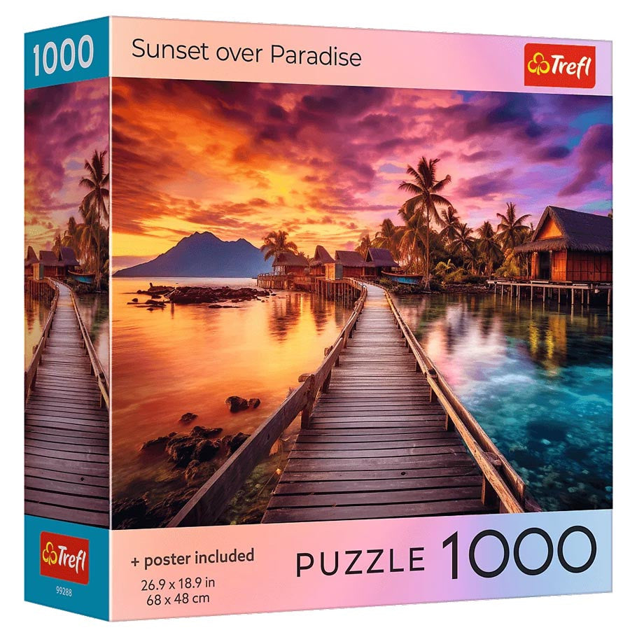 Puzzle: Sunset Over Paradise 1000 Piece (Trefl Red)