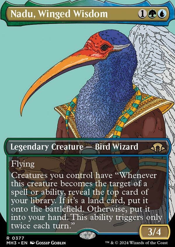 Nadu, Winged Wisdom [#0377 Borderless] (MH3-R-FOIL)