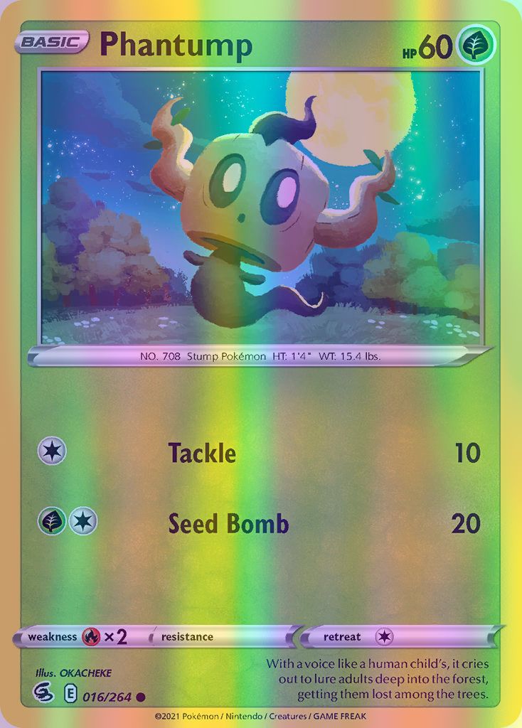 Phantump - 016/264 (SWSH08) Common - Near Mint Reverse Holofoil