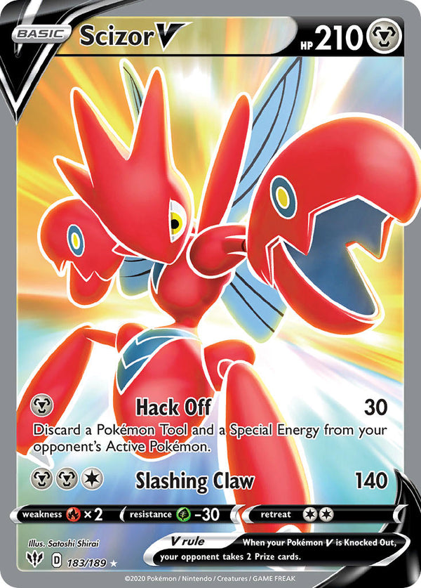 Scizor V (Full Art) - 183/189 (SWSH03) Ultra Rare - Near Mint Holofoil