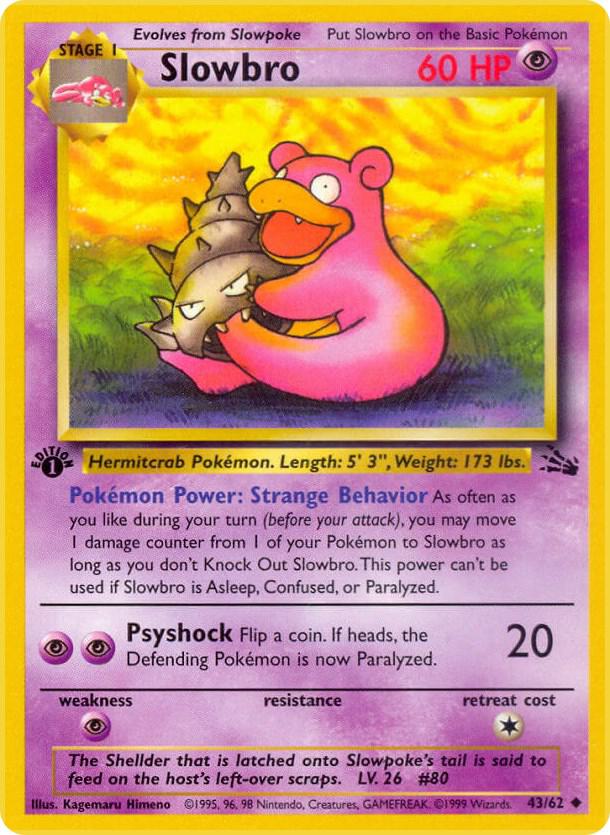 Slowbro - 43/62 (FO) Uncommon - Damaged 1st Edition