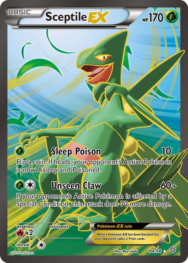 Sceptile EX (Full Art) - 084/098 (AOR) Ultra Rare - Moderate Play Holofoil