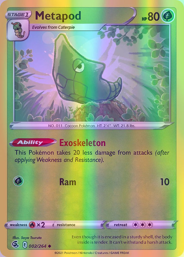 Metapod - 002/264 (SWSH08) Uncommon - Near Mint Reverse Holofoil