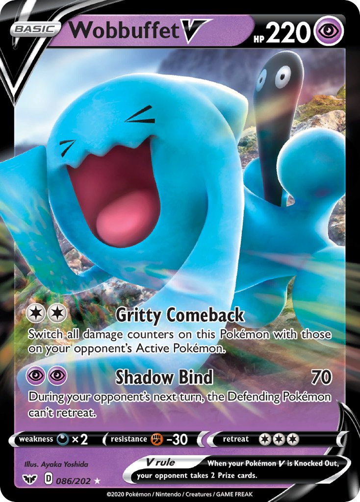 Wobbuffet V - 086/202 (SWSH01) Ultra Rare - Near Mint Holofoil
