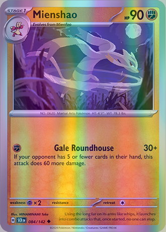 Mienshao - 084/142 (SCR) Uncommon - Near Mint Reverse Holo