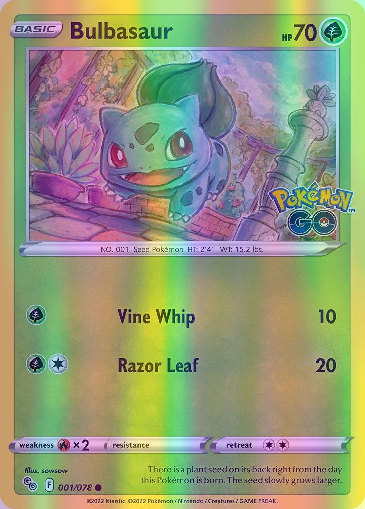 Bulbasaur - 001/078 (PGO) Common - Near Mint Reverse Holofoil