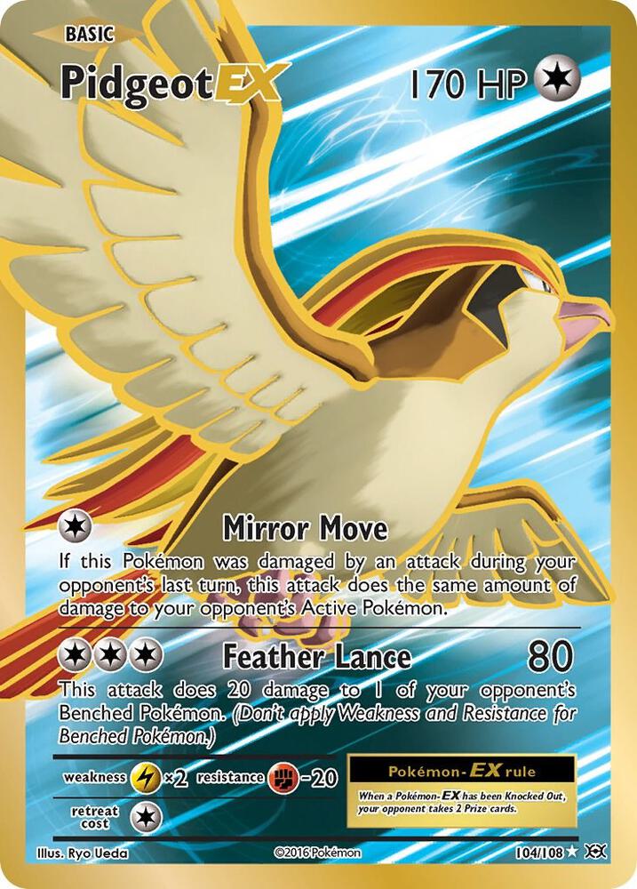 Pidgeot EX (Full Art) - 104/108 (EVO) Ultra Rare - Light Play Holofoil