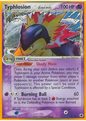Typhlosion Delta Species (12/101) Light Play - Reverse Holofoil