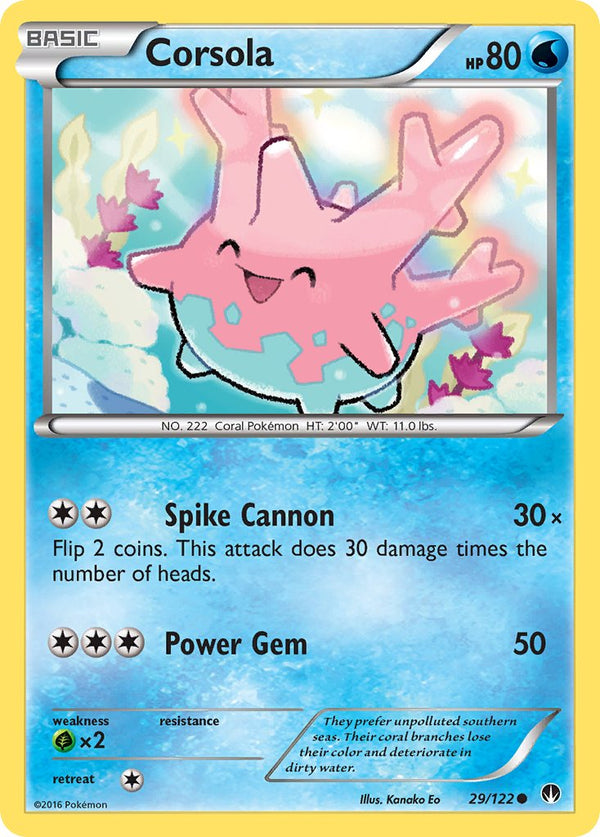 Corsola - 029/122 (BKP) Common - Near Mint