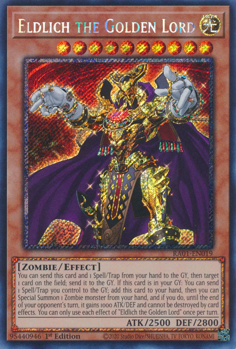 Eldlich the Golden Lord (Alternate Art) (RA01-EN019) Platinum Secret Rare - Near Mint 1st Edition