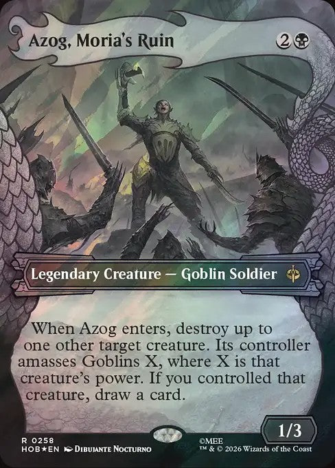 Azog, Moria's Ruin [ #0258 Showcase Dragon Hoard Frame Surge Foil ] (HOB-R)