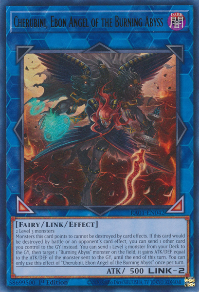 Cherubini, Ebon Angel of the Burning Abyss (RA01-EN042) Prismatic Ultimate Rare - Near Mint 1st Edition