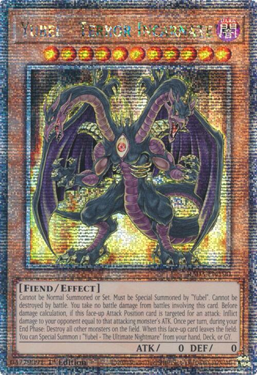 Yubel - Terror Incarnate (RA03-EN190) Quarter Century Secret Rare - Near Mint 1st Edition