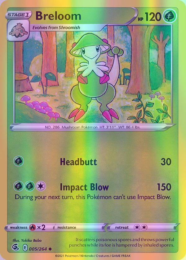 Breloom - 005/264 (SWSH08) Uncommon - Near Mint Reverse Holofoil