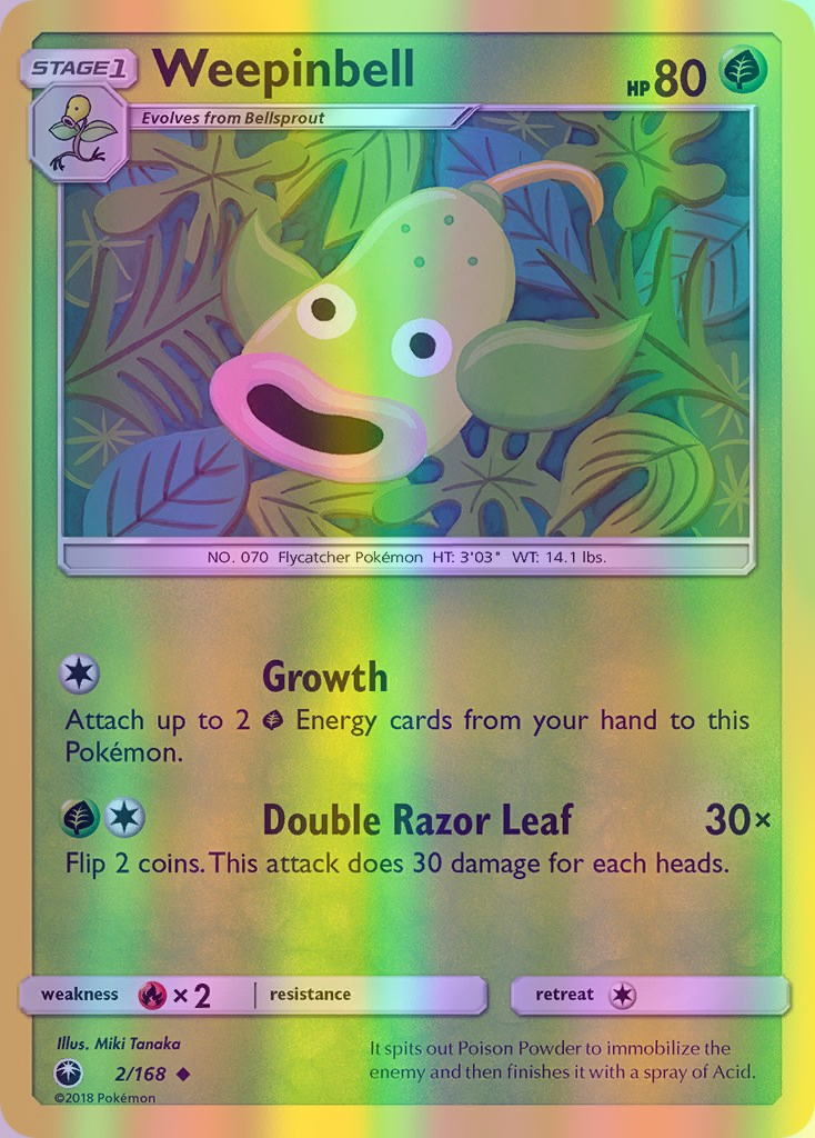 Weepinbell - 002/168 (CES) Uncommon - Near Mint Reverse Holofoil