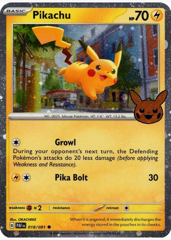 Pikachu (Cosmos Holo) - 018/091 (TTBB24) Holo Rare- Near Mint