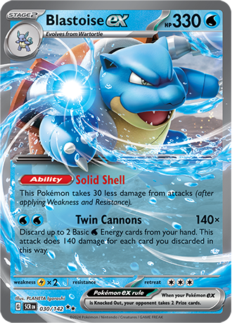 Blastoise ex - 030/142 (SCR) Double Rare - Near Mint Holo