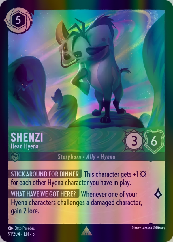 Shenzi - Head Hyena (Shimmering Skies 091/204) Rare - Near Mint Cold Foil