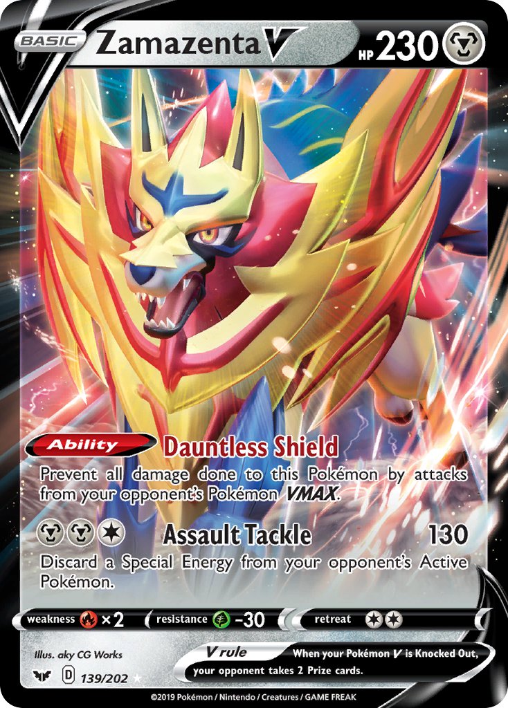 Zamazenta V - 139/202 (SWSH01) Ultra Rare - Near Mint Holofoil