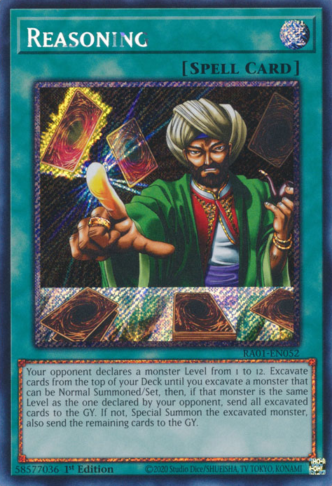 Reasoning (RA01-EN052) Platinum Secret Rare - Near Mint 1st Edition