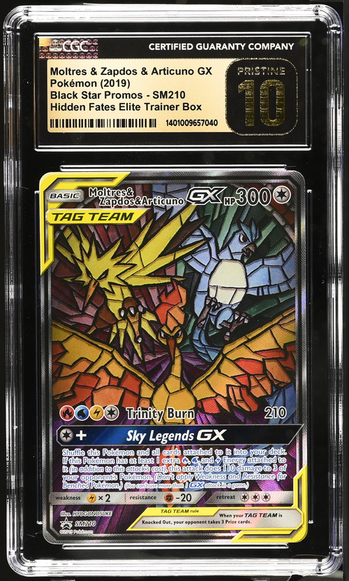 Moltres & Zapdos & Articuno GX - SM210 (SM:PR) (Graded CGC Pristine 10)