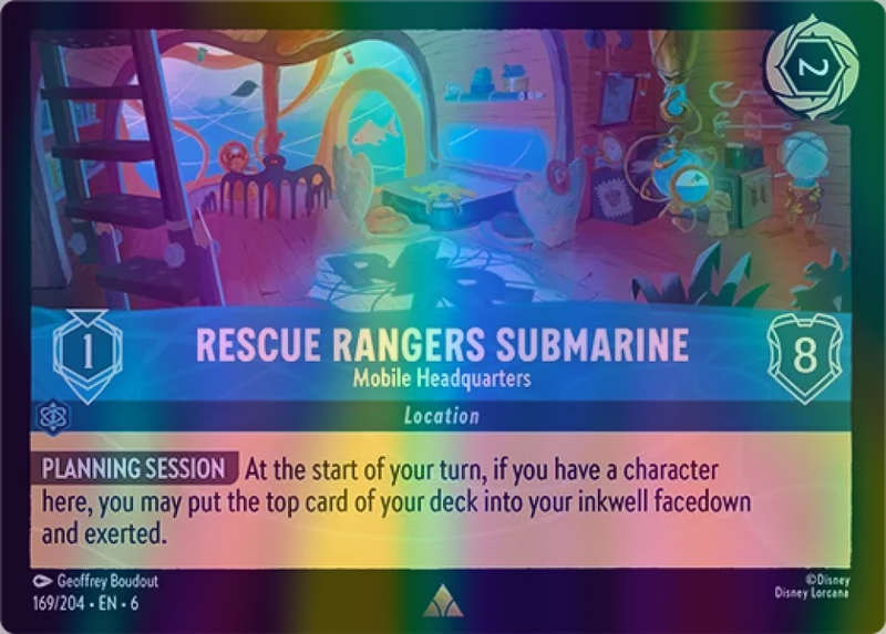 Rescue Rangers Submarine - Mobile Headquarters (Azurite Sea 169/204) Rare - Near Mint Cold Foil