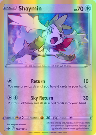 Shaymin - 123/198 (SWSH06) Holo Rare - Near Mint Reverse Holofoil