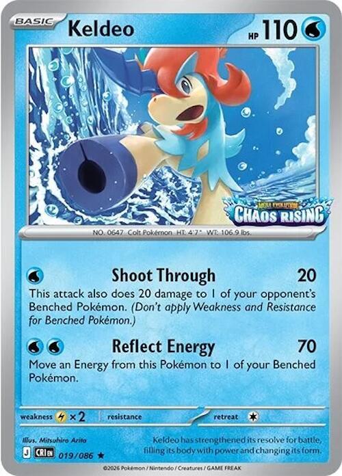 Keldeo (Chaos Rising Stamped) - 019/086  (CRI) Rare - Near Mint Holofoil